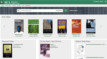 Resources for College Libraries (RCL) and RCL: Career Resources