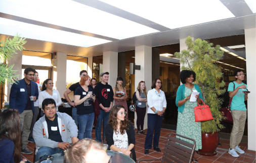 View of attendees at open house.