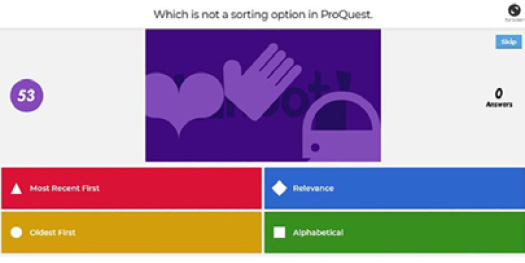 Sample question from Kahoot! 