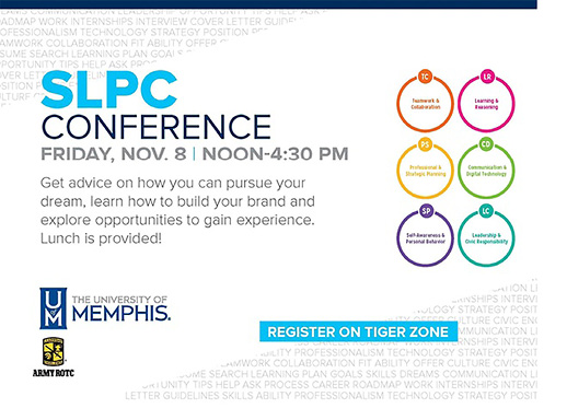 Promotional posting for the Student Leadership and Professional Competencies conference.