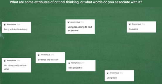 Student responses in Padlet.