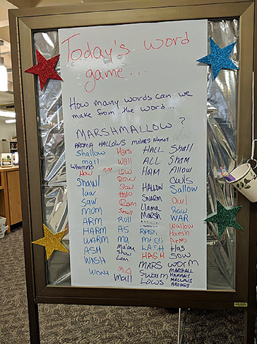First Word Game (left) and “Boggle” Word Game, QCC Library.