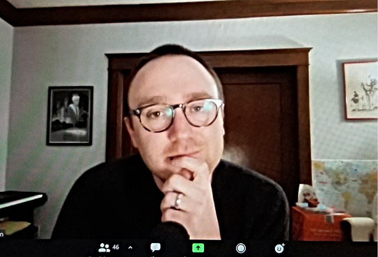 Festival participant Joshua Johnson, assistant professor at UMN Morris and author of The Forever Sea, published by DAW, 2021.