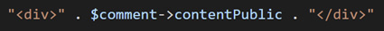 The contentPublic field can then be called within the PHP code as shown above. As you can see, it can be inserted within any HTML code.