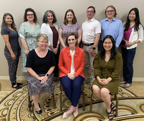 ACRL Board of Directors 2023–24 (l to r): (back) Yasmeen L. Shorish, Kara M. Whatley, Jessica Brangiel, Rebecca Miller Waltz, Walter Butler, Joe Mocnik, Tarida Anantachai; (front) Beth McNeil, Erin L. Ellis, Allison Payne. Not pictured: Toni Anaya, Amy Dye-Reeves, Leo Lo, Mary Mallery.