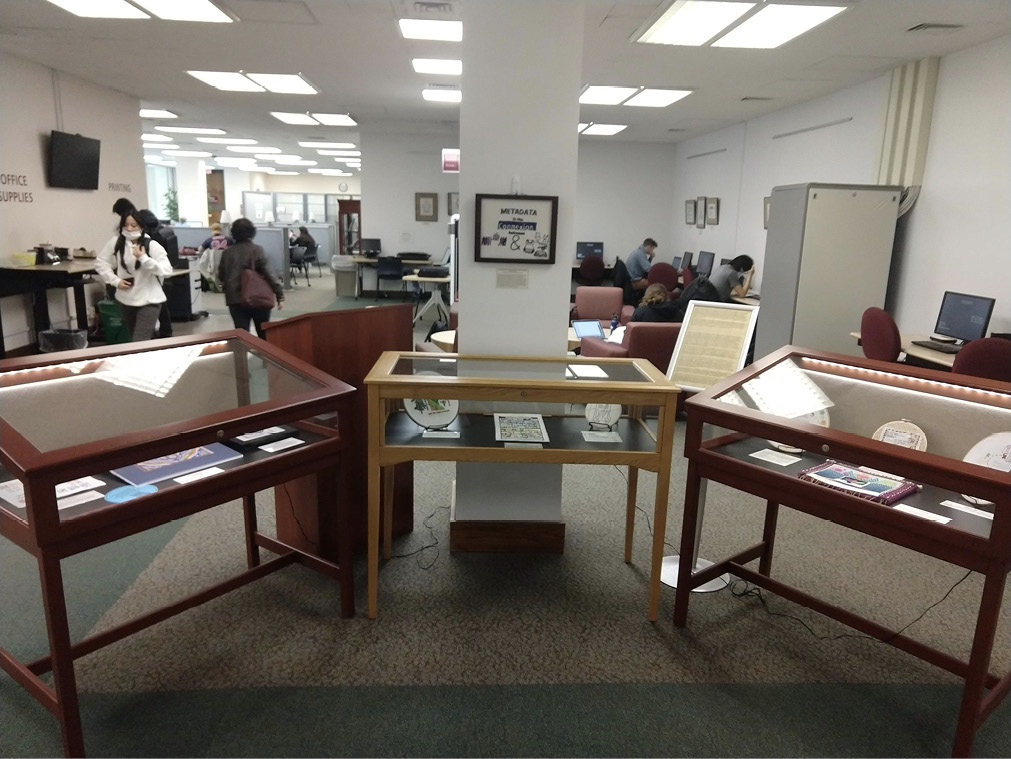 The Unseen Labor exhibit was first held at UMass Amherst in the Science and Engineering Library, January–May 2022.