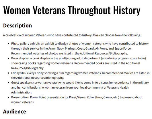 Figure 1. Screenshot featuring part of a toolkit entry