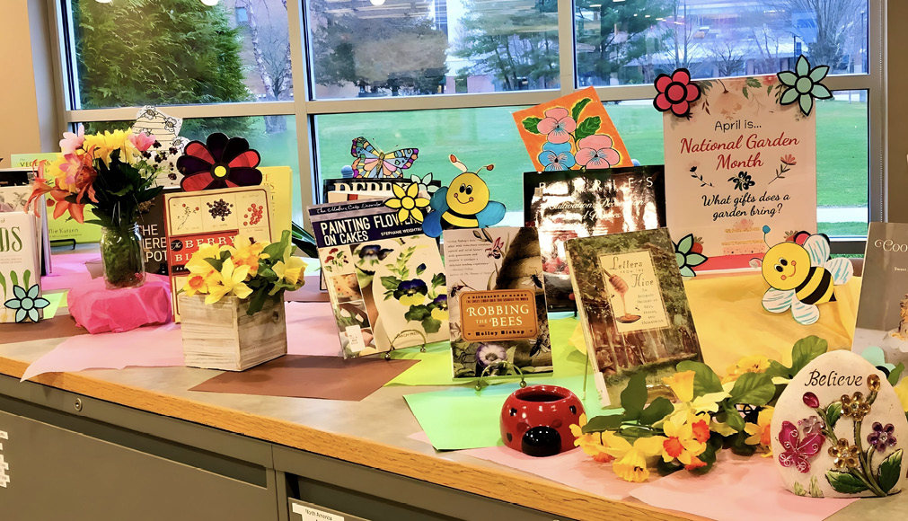 Figure 5. National garden month book display, JWU Library. Photo by author.