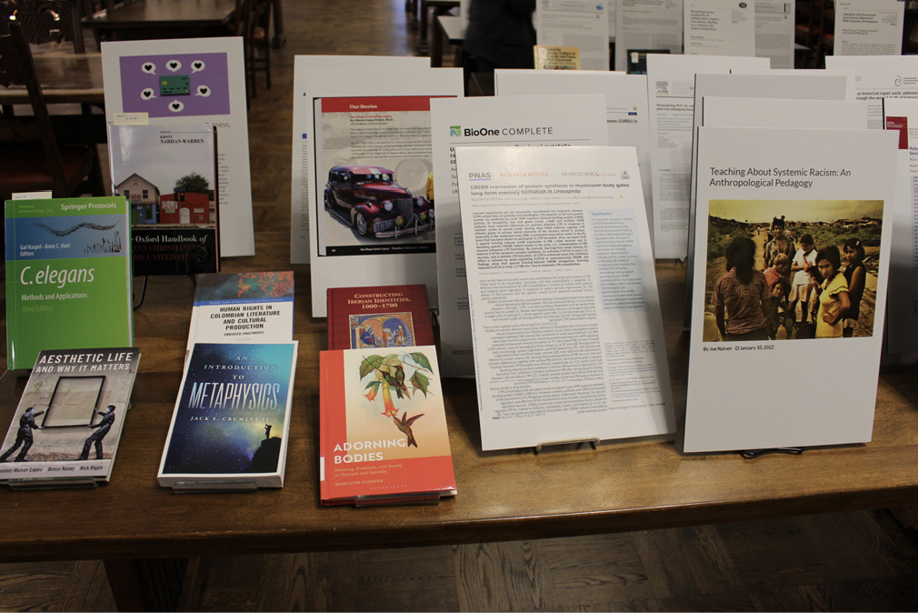 Image 1. A selection of scholarship displayed at the 2024 event. Photo credit: Jordan Kobayashi.