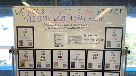 Example of a monthly, “mini periodic table” display for LGBT History
Month.