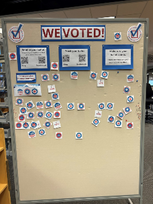 The We Voted! display board